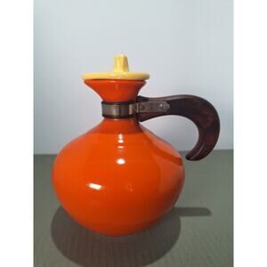 Metlox Poppytrail California Mobile Carafe Orange Wood Handle 1950s- NM Pottery!